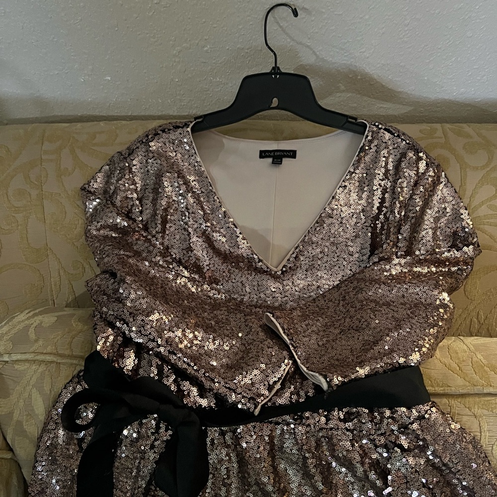 Lane Bryant Sequin High Low Dress in Bronze - Picture 12 of 12